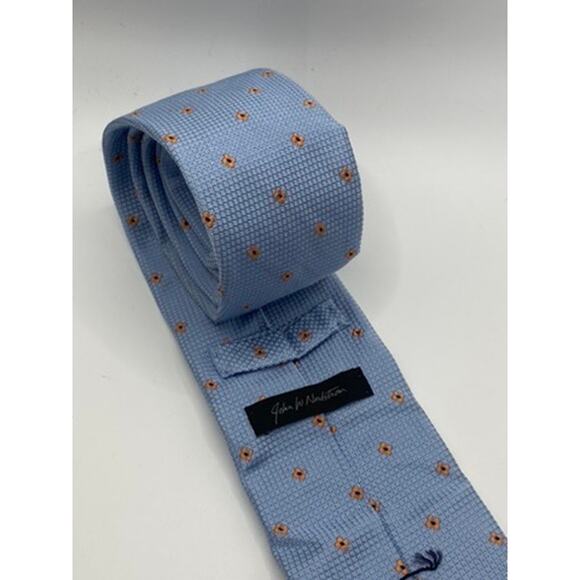JOHN. W NORDSTROM Men's Light Blue/Orange Floral Silk Tie OS - Picture 4 of 9